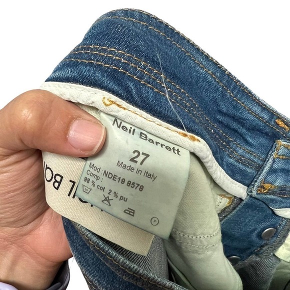 Neil Barrett Flare Blue Jeans‎ Low Rise Size 27 - Picture 4 of 10